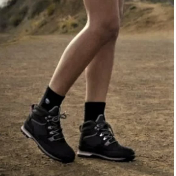 TIMBERLAND EURO HIKER WATERPROOF MID HIKER BLACK NUBUCK WOMENS 7 M WITH BOX - Picture 5 of 16